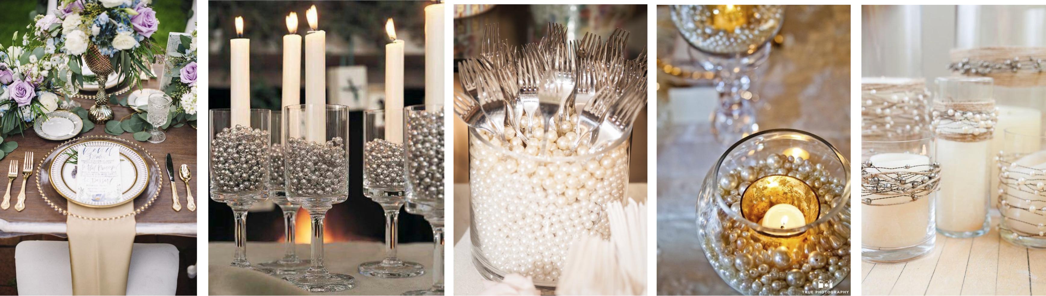 Decoración de bodas con perlas