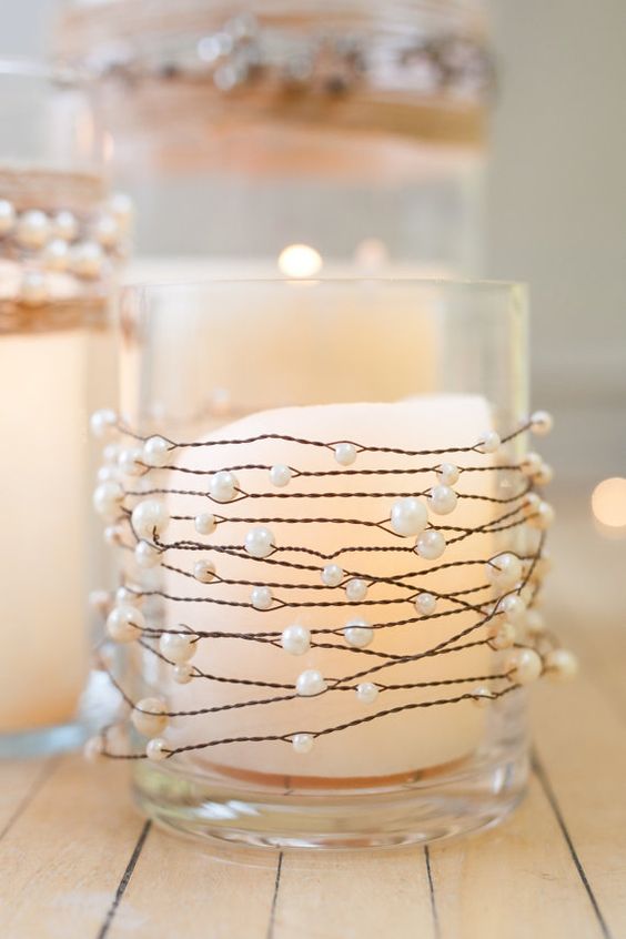 Decoración de bodas, perlas