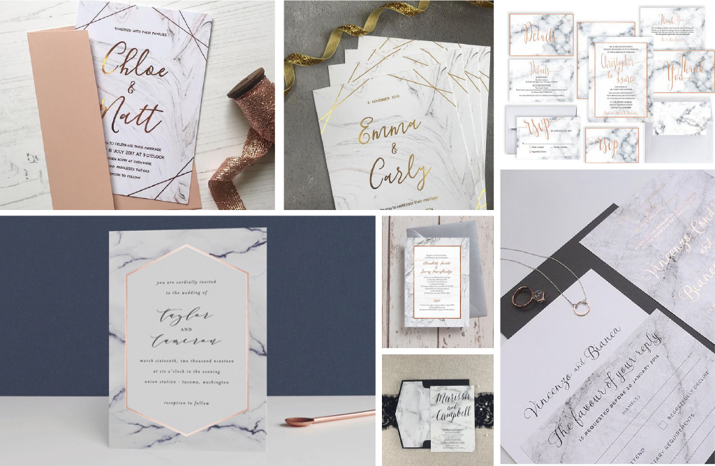 Invitaciones para bodas marmol