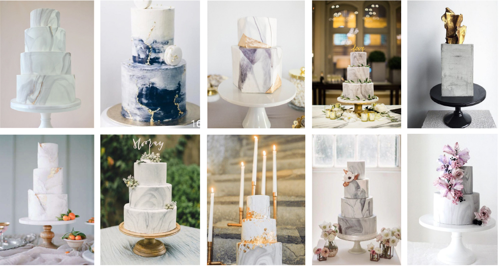 Pasteles de Boda Marmol