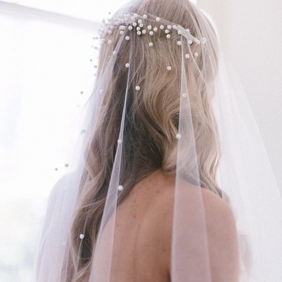 velos de novia con perlas