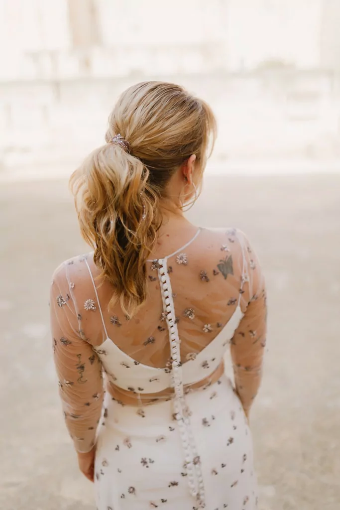 Vestido de novia dos piezas